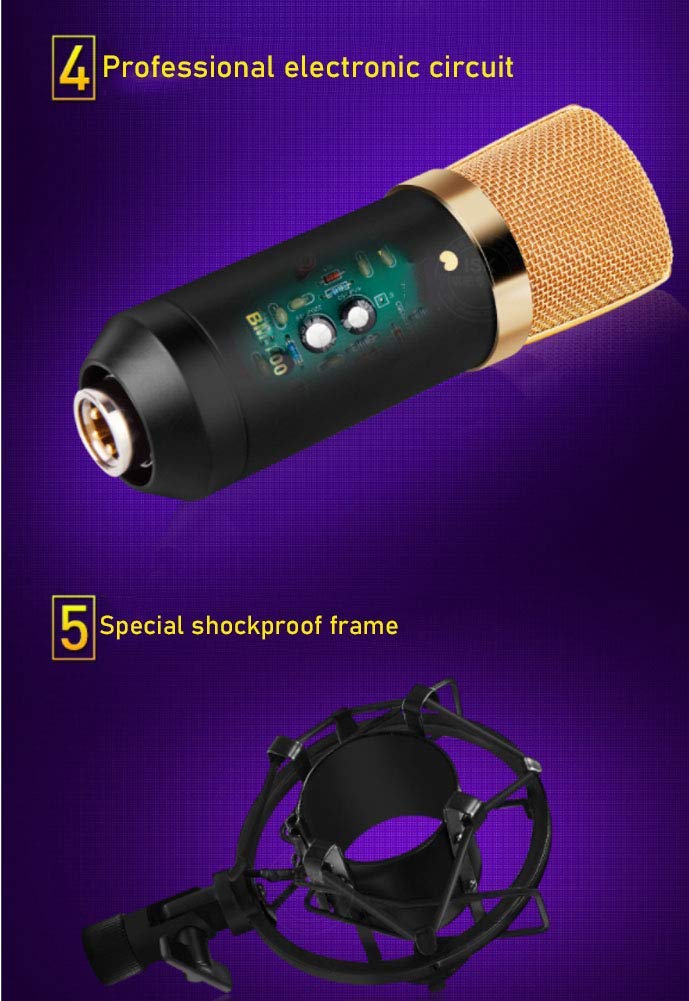 Amazon | コンデンサーマイク、ショックマウント付きハート型